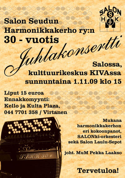 SSHK:n 30-vuotisjuhlakonsertti