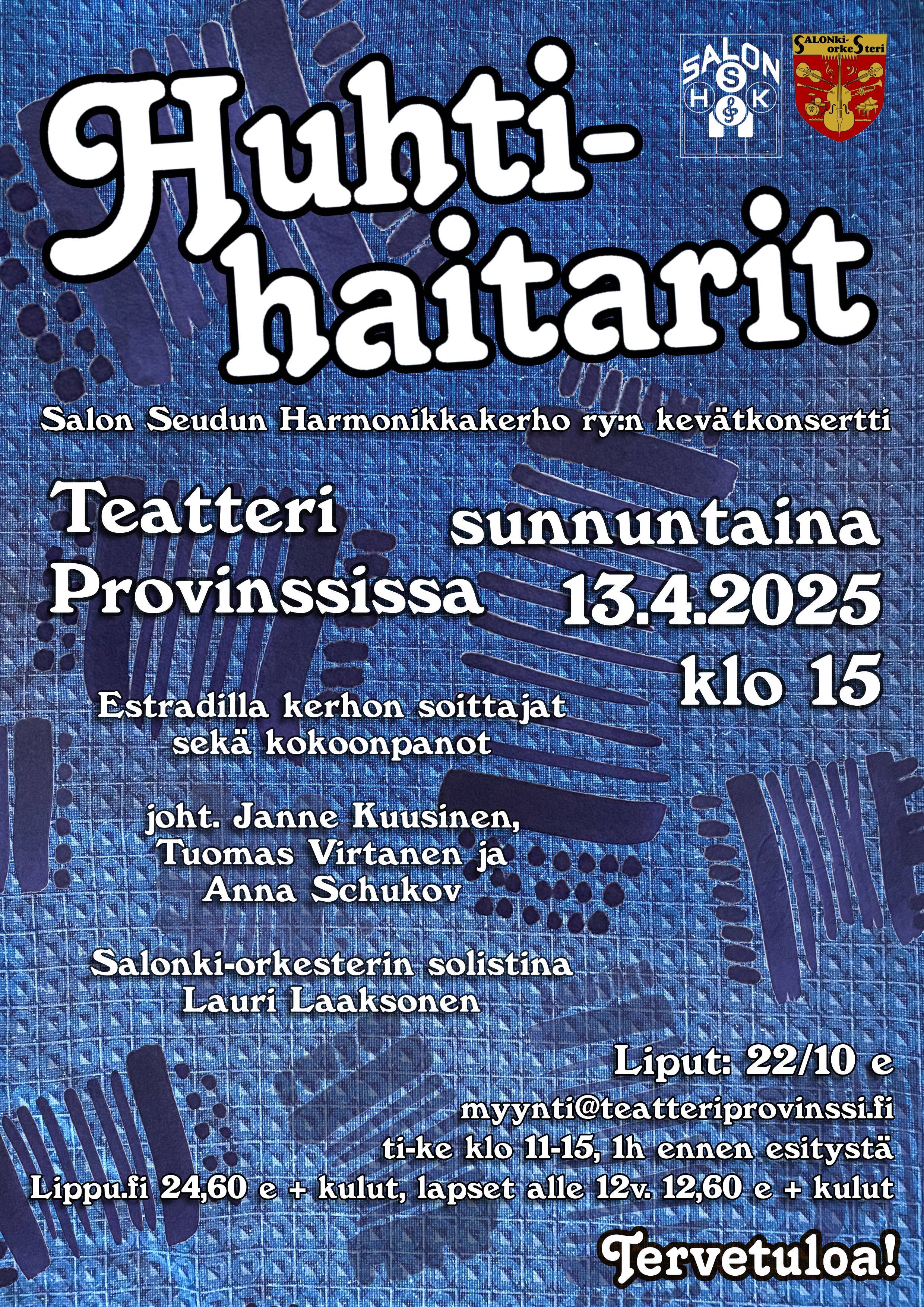 SSHK ry:n kevtkonsertti Teatteri
                        Provinssissa su 13.4.2025 klo 15